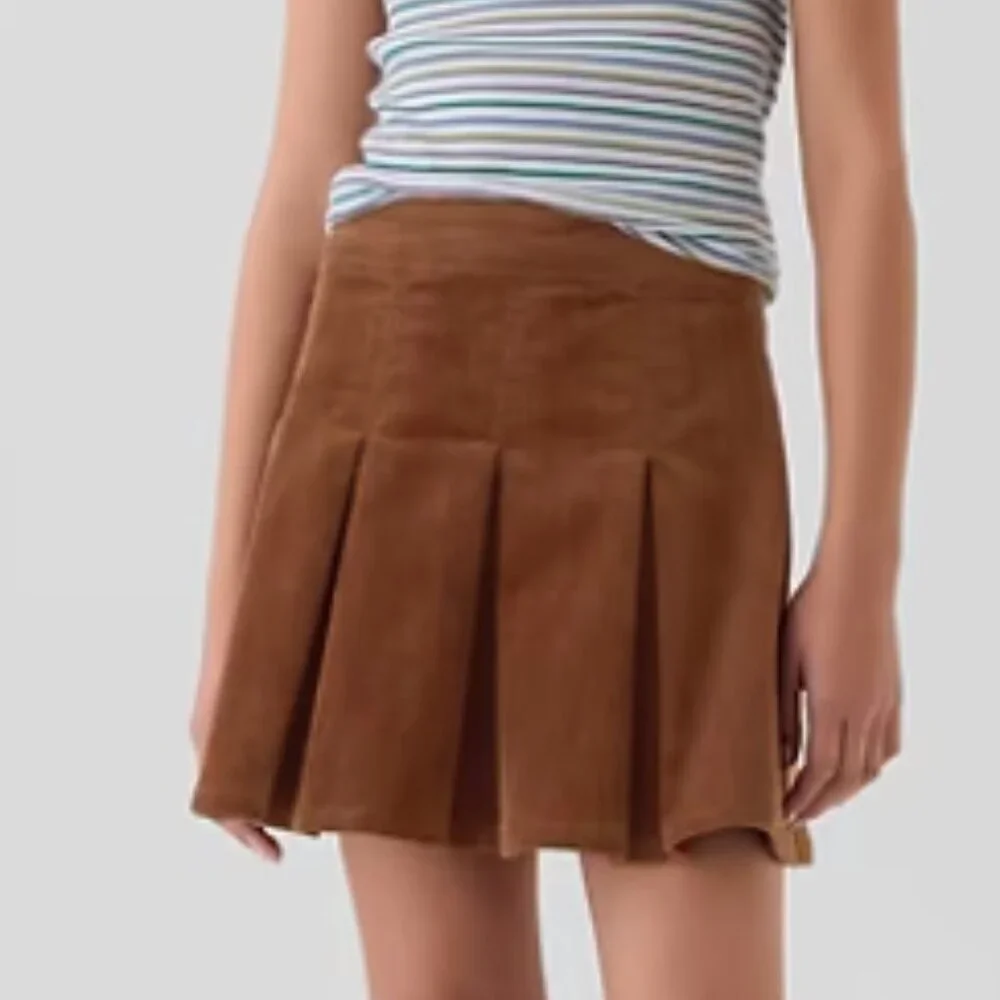 Gap Kids Corduroy Pleated Skirt Girls Size 6-7 Brown Pleated Small